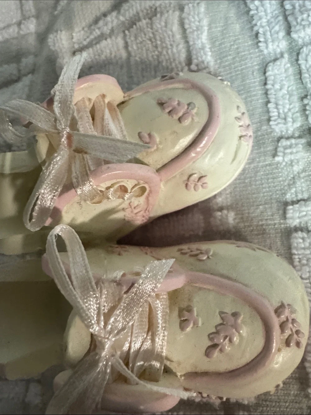 Children's Pink & Cream Floral Lace-Up Baby Shoes Ceramic 1 Piece